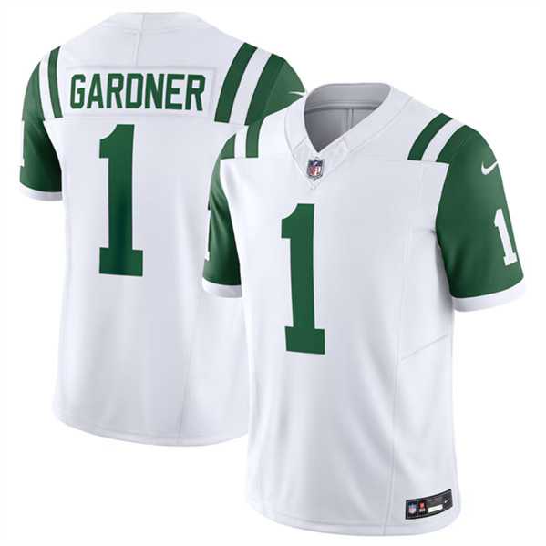 Men & Women & Youth New York Jets #1 Ahmad Sauce Gardner White 2024 Classic Alternate Vapor F.U.S.E. Limited Stitched Jersey->new york jets->NFL Jersey